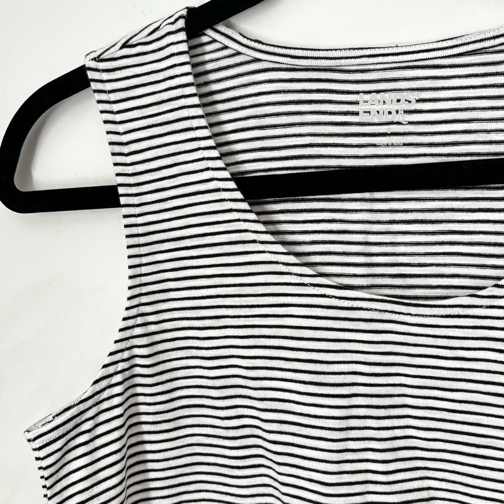 Lands’End Classic Neutral Black White Sleeveless Tank Top Size Small NEW D158 - Picture 3 of 12